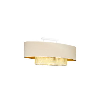 Duolla - Felületre szerelhető csillár DOUBLE OVAL RATTAN 2xE27/15W/230V krémes/rattan