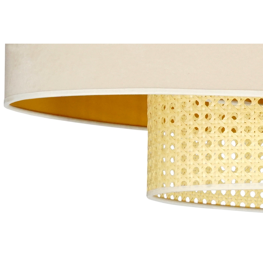 Duolla - Felületre szerelhető csillár DOUBLE OVAL RATTAN 2xE27/15W/230V krémes/rattan