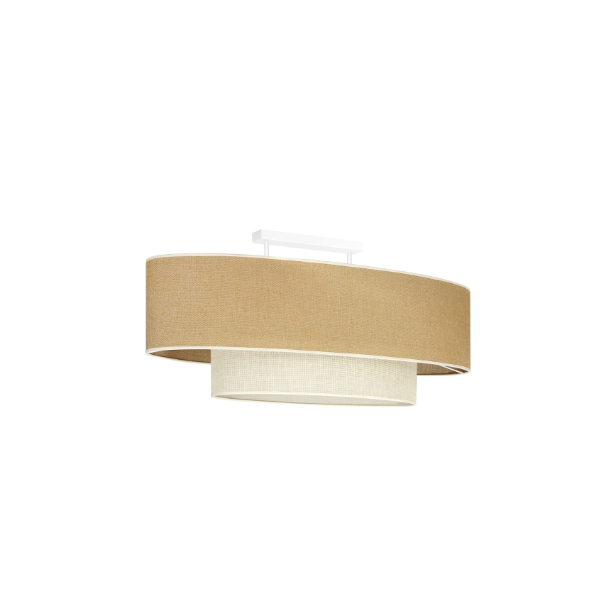 Duolla - Felületre szerelhető csillár DOUBLE OVAL YUTE 2xE27/15W/230V barna/krémes