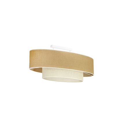 Duolla - Felületre szerelhető csillár DOUBLE OVAL YUTE 2xE27/15W/230V barna/krémes