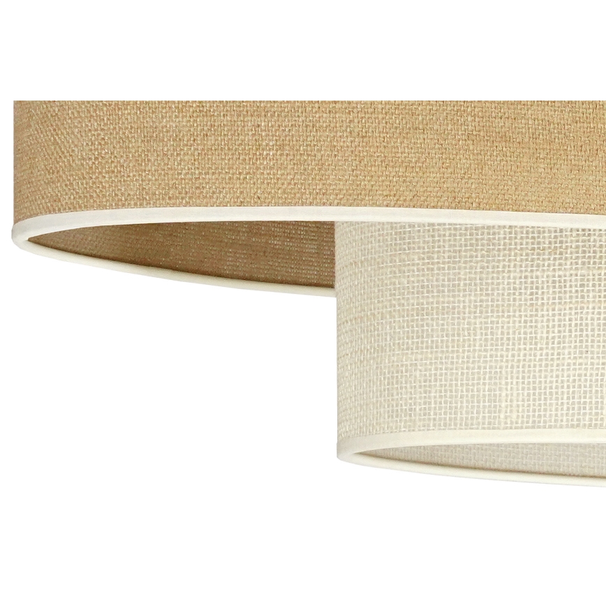 Duolla - Felületre szerelhető csillár DOUBLE OVAL YUTE 2xE27/15W/230V barna/krémes