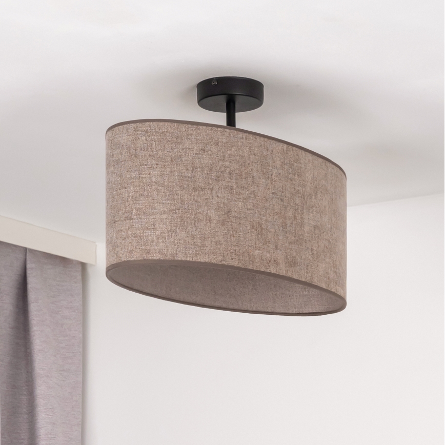 Duolla - Felületre szerelhető csillár OVAL 1xE27/15W/230V barna