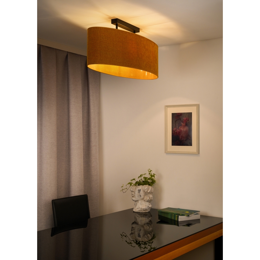 Duolla - Felületre szerelhető csillár OVAL 2xE27/15W/230V barna