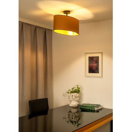Duolla - Felületre szerelhető csillár OVAL VEGAN 1xE27/15W/230V barna