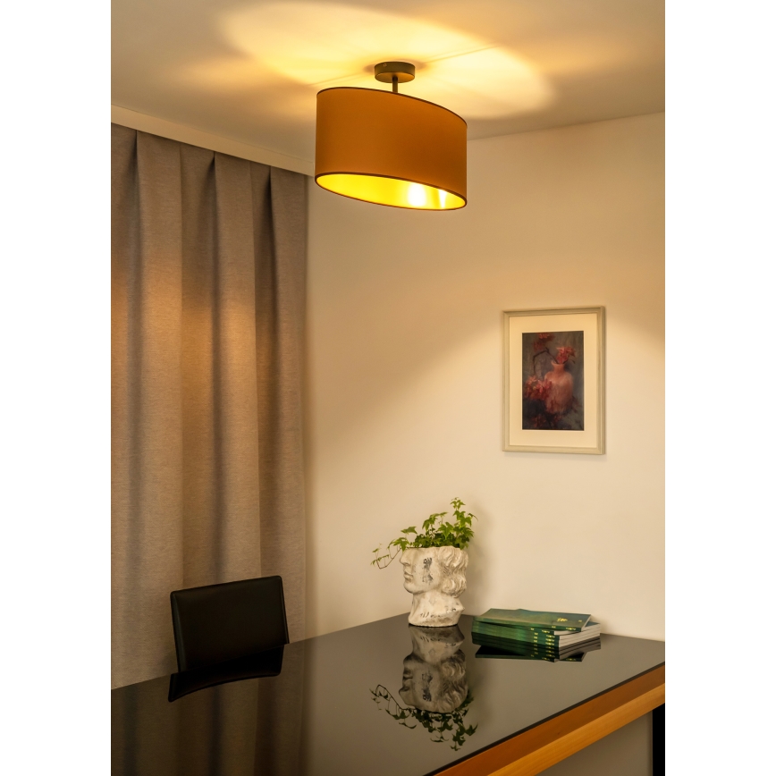 Duolla - Felületre szerelhető csillár OVAL VEGAN 1xE27/15W/230V barna