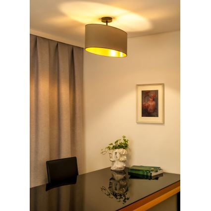 Duolla - Felületre szerelhető csillár OVAL VEGAN 1xE27/15W/230V bézs