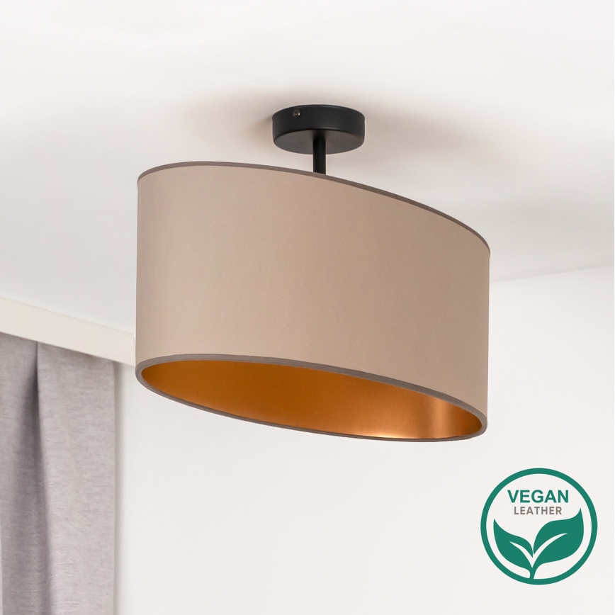 Duolla - Felületre szerelhető csillár OVAL VEGAN 1xE27/15W/230V bézs