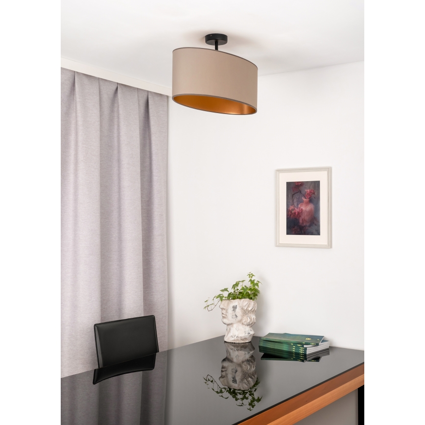 Duolla - Felületre szerelhető csillár OVAL VEGAN 1xE27/15W/230V bézs