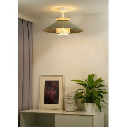 Duolla - Felületre szerelhető csillár RIO RATTAN 1xE27/15W/230V átm. 45 cm zöld/rattan
