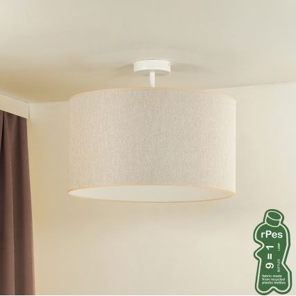 Duolla - Felületre szerelhető csillár ROLLER ECO RECYCLING 1xE27/15W/230V átm. 45 cm krémes