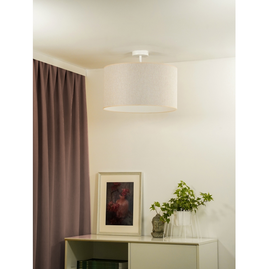 Duolla - Felületre szerelhető csillár ROLLER ECO RECYCLING 1xE27/15W/230V átm. 45 cm krémes