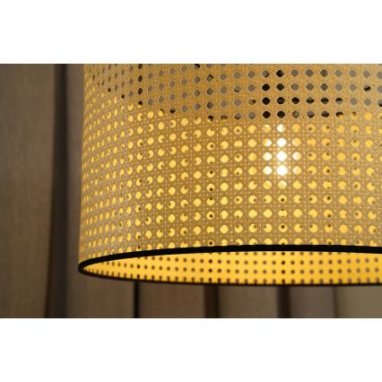 Duolla - Felületre szerelhető csillár ROLLER RATTAN 1xE27/15W/230V átm. 45 cm bézs/fekete