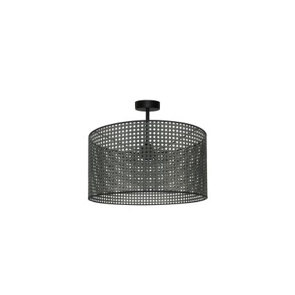 Duolla - Felületre szerelhető csillár ROLLER RATTAN 1xE27/15W/230V átm. 45 cm fekete