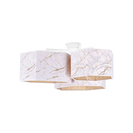 Duolla - Felületre szerelhető csillár ROLLER TRIO HEX 3xE27/15W/230V fehér/arany