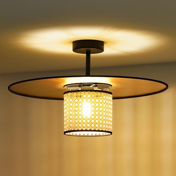 Duolla - Felületre szerelhető csillár TOKYO RATTAN 1xE27/15W/230V átm. 50 cm arany/rattan