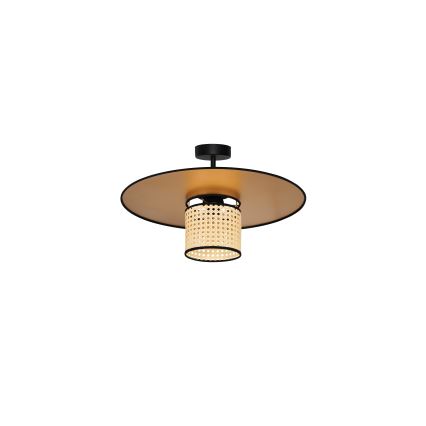 Duolla - Felületre szerelhető csillár TOKYO RATTAN 1xE27/15W/230V átm. 50 cm arany/rattan