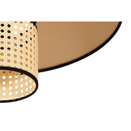 Duolla - Felületre szerelhető csillár TOKYO RATTAN 1xE27/15W/230V átm. 50 cm arany/rattan