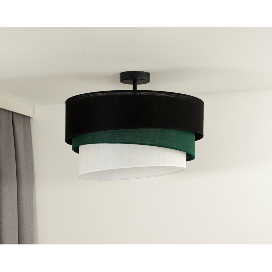 Duolla - Felületre szerelhető csillár TRIO 1xE27/15W/230V átm. 45 cm fekete/zöld/fehér