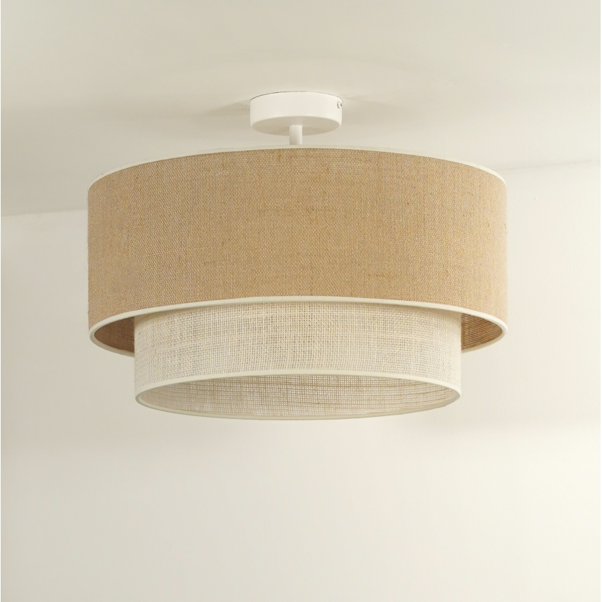 Duolla - Felületre szerelhető csillár YUTE BOHO 1xE27/15W/230V átm. 45 cm barna/krémes