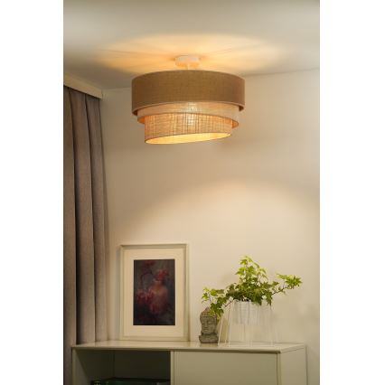 Duolla - Felületre szerelhető csillár YUTE TRIO 1xE27/15W/230V átm. 45 cm barna/szürke/bézs