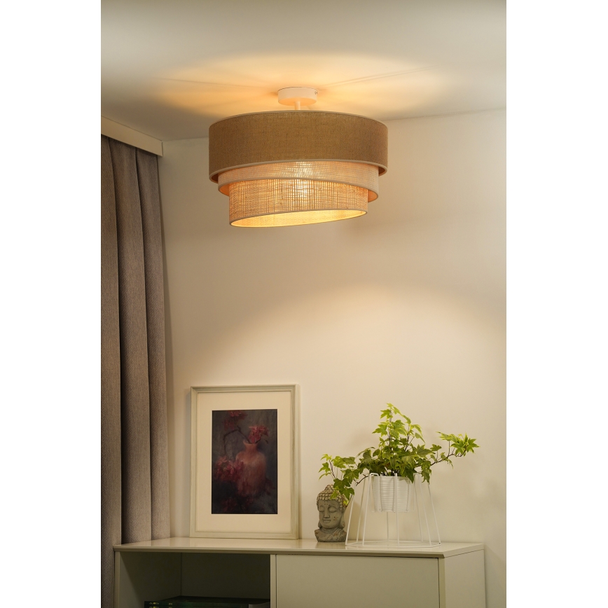 Duolla - Felületre szerelhető csillár YUTE TRIO 1xE27/15W/230V átm. 45 cm barna/szürke/bézs