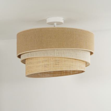 Duolla - Felületre szerelhető csillár YUTE TRIO 1xE27/15W/230V átm. 45 cm barna/szürke/bézs