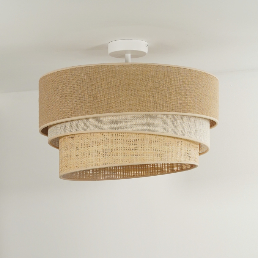 Duolla - Felületre szerelhető csillár YUTE TRIO 1xE27/15W/230V átm. 45 cm barna/szürke/bézs