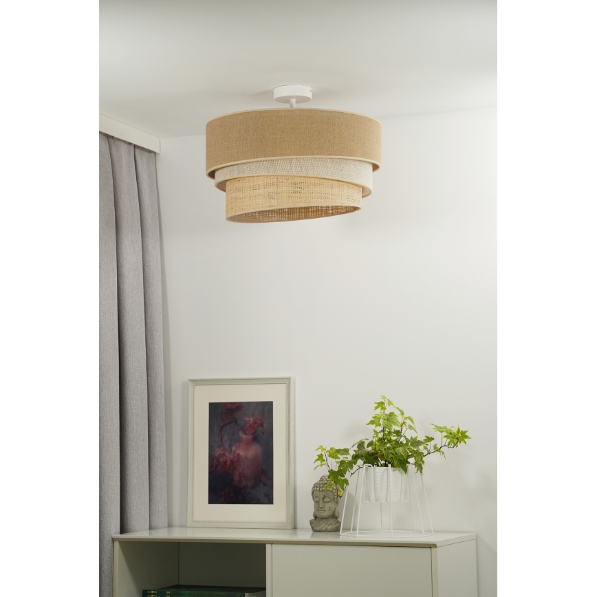 Duolla - Felületre szerelhető csillár YUTE TRIO 1xE27/15W/230V átm. 45 cm barna/szürke/bézs