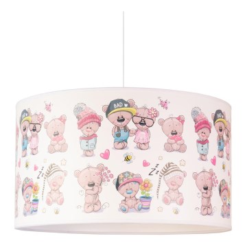 Duolla - Gyerek csillár zsinóron PRINT M 1xE27/40W/230V átm. 35 cm medvék