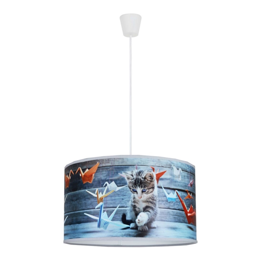 Duolla - Gyerek csillár zsinóron SWEET CAT 1xE27/15W/230V átm. 35 cm