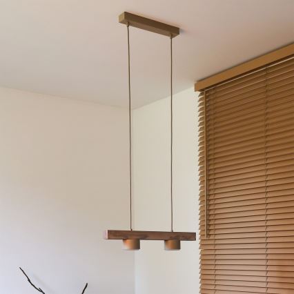 Duolla - IRONLINE kábeles csillár 2xGX53/3W/230V fenyő/tölgy/bézs