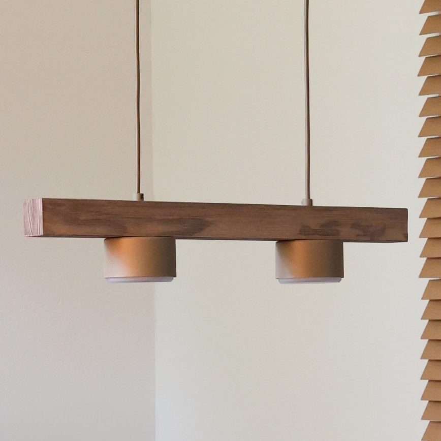 Duolla - IRONLINE kábeles csillár 2xGX53/3W/230V fenyő/tölgy/bézs