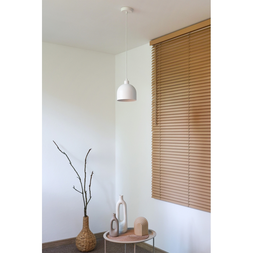 Duolla - IRONLINE kábeles függeszték 1x E27/15 W/230 V Ø 17 cm, fehér