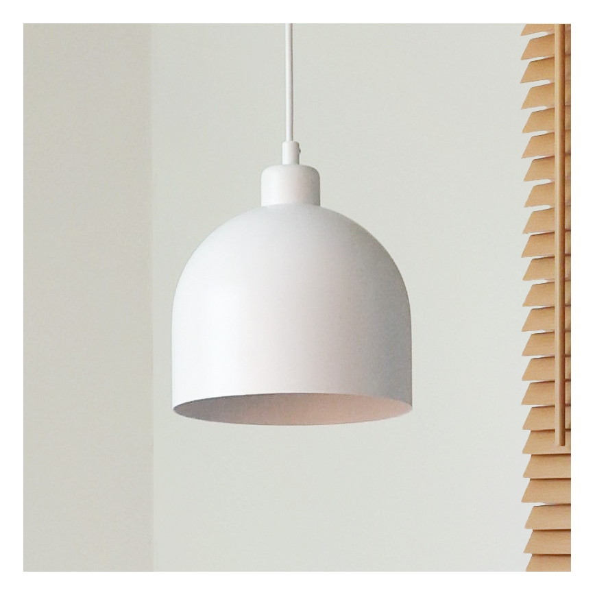 Duolla - IRONLINE kábeles függeszték 1x E27/15 W/230 V Ø 17 cm, fehér