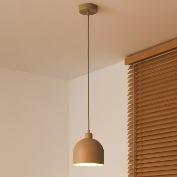 Duolla - IRONLINE kábeles függőlámpa 1xE27/15W/230V, átmérő 17 cm, bézs