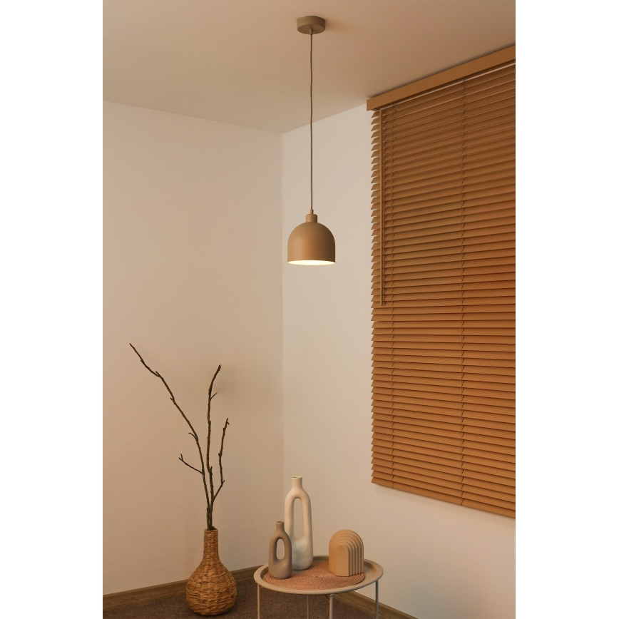 Duolla - IRONLINE kábeles függőlámpa 1xE27/15W/230V, átmérő 17 cm, bézs
