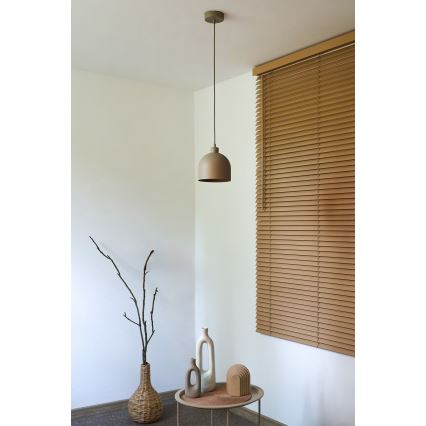 Duolla - IRONLINE kábeles függőlámpa 1xE27/15W/230V, átmérő 17 cm, bézs