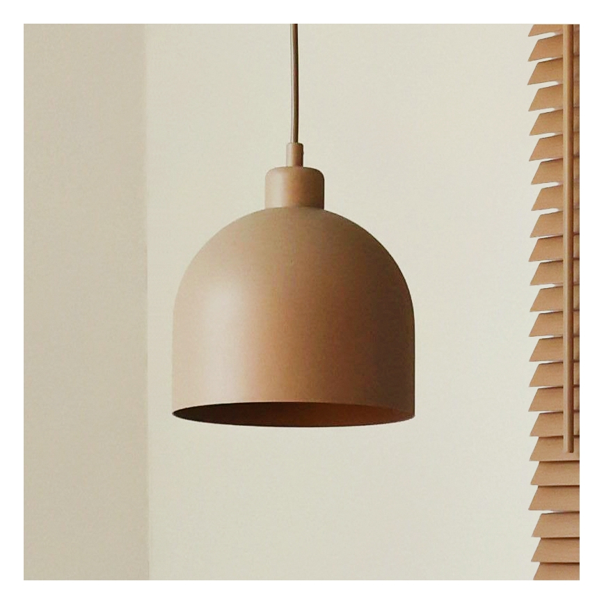 Duolla - IRONLINE kábeles függőlámpa 1xE27/15W/230V, átmérő 17 cm, bézs