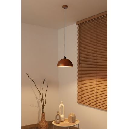 Duolla - IRONLINE zsinóros függőlámpa 1xE27/15W/230V átmérő 27 cm réz/fekete