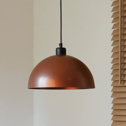 Duolla - IRONLINE zsinóros függőlámpa 1xE27/15W/230V átmérő 27 cm réz/fekete