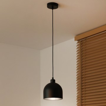 Duolla - Kábeles függőlámpa IRONLINE 1xE27/15W/230V Ø 17 cm fekete