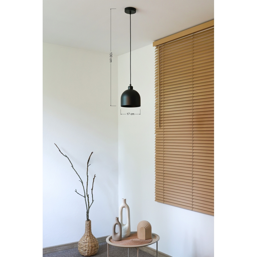 Duolla - Kábeles függőlámpa IRONLINE 1xE27/15W/230V Ø 17 cm fekete