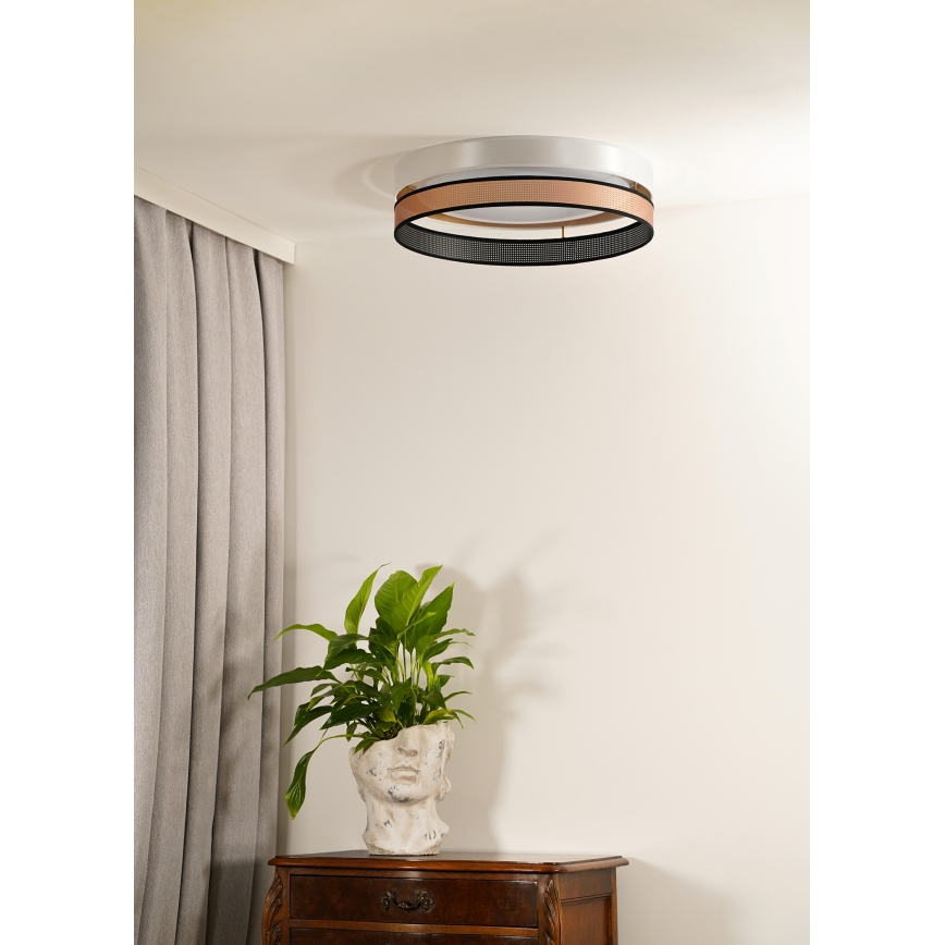 Duolla - LED Mennyezeti lámpa ROLLER DUO SHINY LED/24W/230V átm. 45 cm fehér/réz