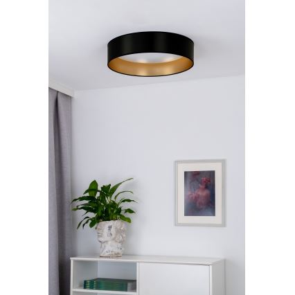 Duolla - LED Mennyezeti lámpa ROLLER LED/24W/230V átm. 45 cm fekete/arany