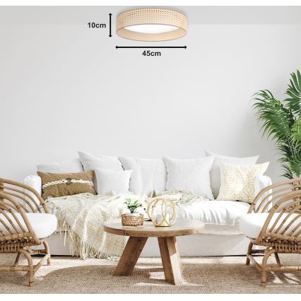 Duolla - LED Mennyezeti lámpa ROLLER LED/24W/230V átm. 45 cm rattan