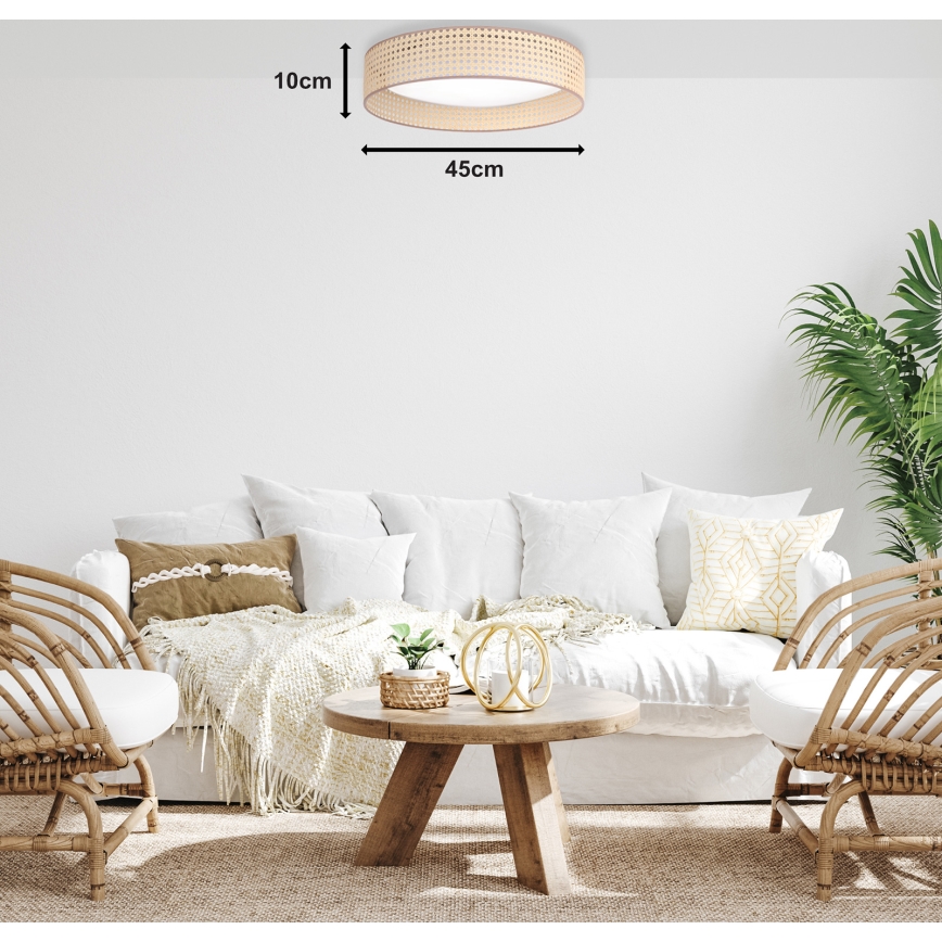 Duolla - LED Mennyezeti lámpa ROLLER LED/24W/230V átm. 45 cm rattan