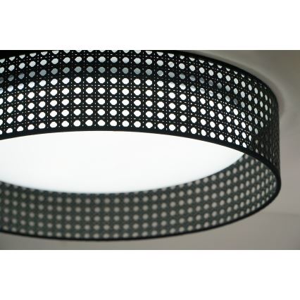 Duolla - LED Mennyezeti lámpa ROLLER RATTAN LED/24W/230V átm. 45 cm fekete
