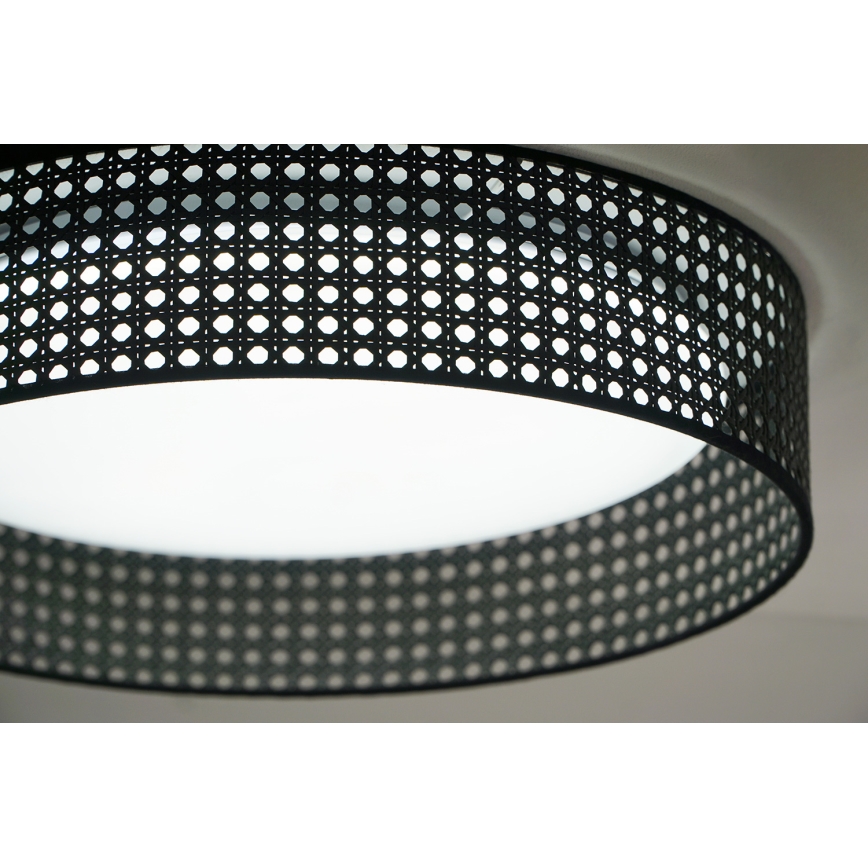 Duolla - LED Mennyezeti lámpa ROLLER RATTAN LED/24W/230V átm. 45 cm fekete