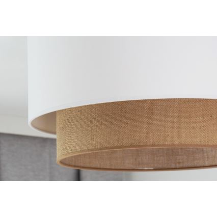 Duolla - Mennyezeti lámpa BOHO 1xE27/15W/230V átm. 45 cm fehér/barna