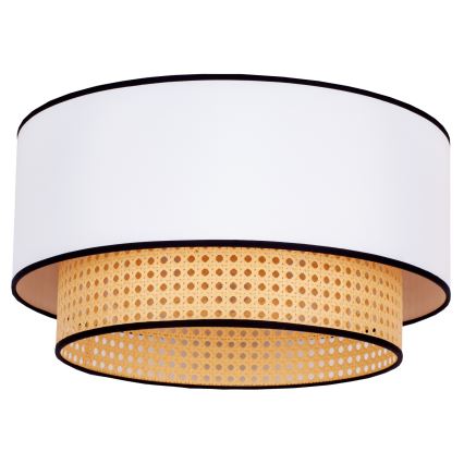 Duolla - Mennyezeti lámpa BOHO 1xE27/15W/230V átm. 45 cm fehér/rattan